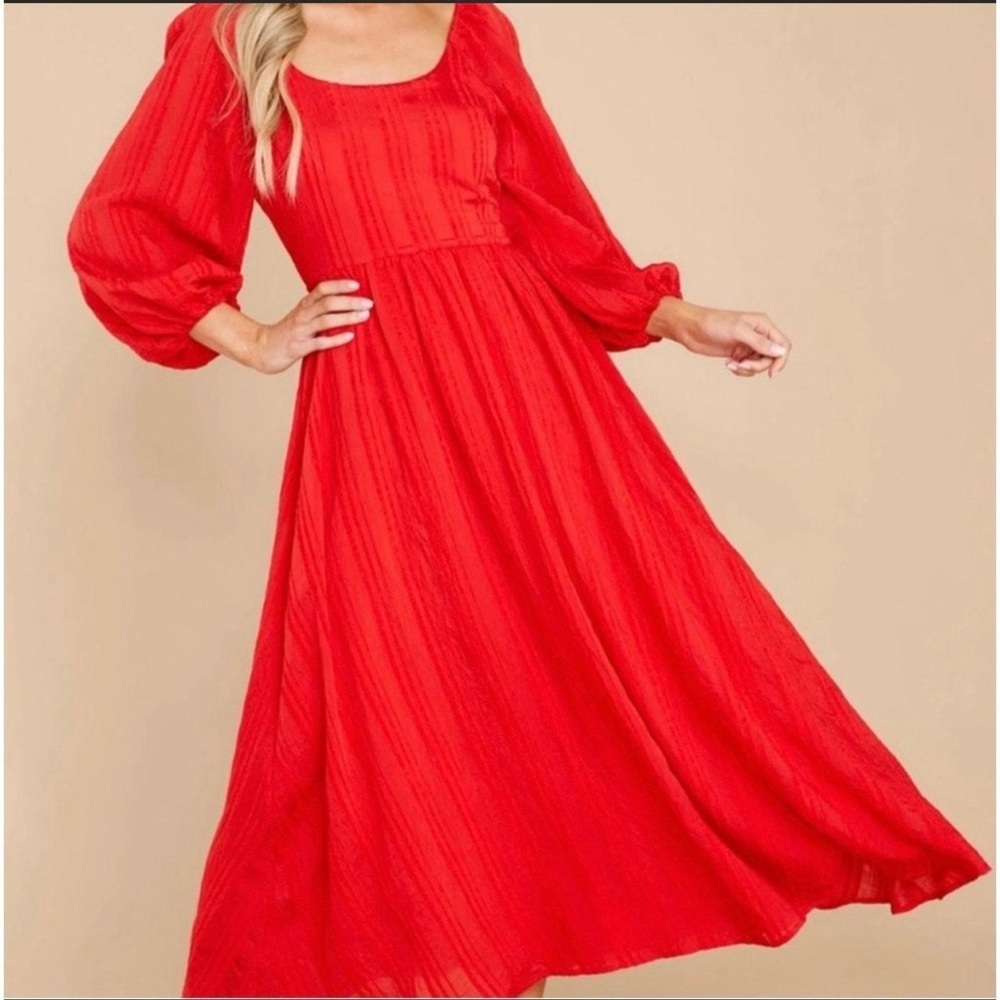 Aura Red Dress Boutique Red Midi Dress